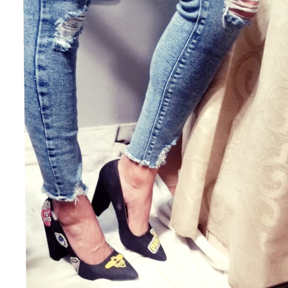 π¨last 9 Sexy Black Denim Embroider Graphic Patches Point - Picture 2 of 6